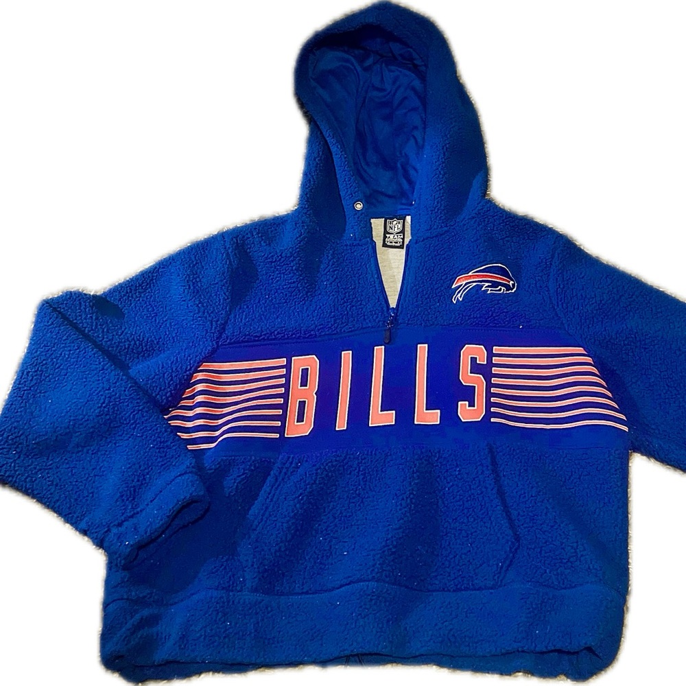 SOLD Buffalo Bills NFL Official Sherpa Quarter Zip Pullover Sweatshirt